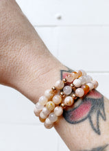 Load image into Gallery viewer, Cherry Blossom Agate Bracelet with 14K Rose Gold-Filled Beads