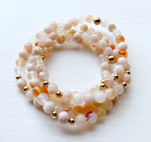 Load image into Gallery viewer, Cherry Blossom Agate Bracelet with 14K Rose Gold-Filled Beads