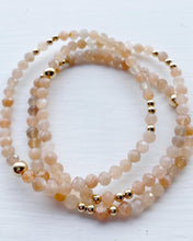 Load image into Gallery viewer, Faceted Peach Moonstone Bracelet with 14K Gold-Filled Beads
