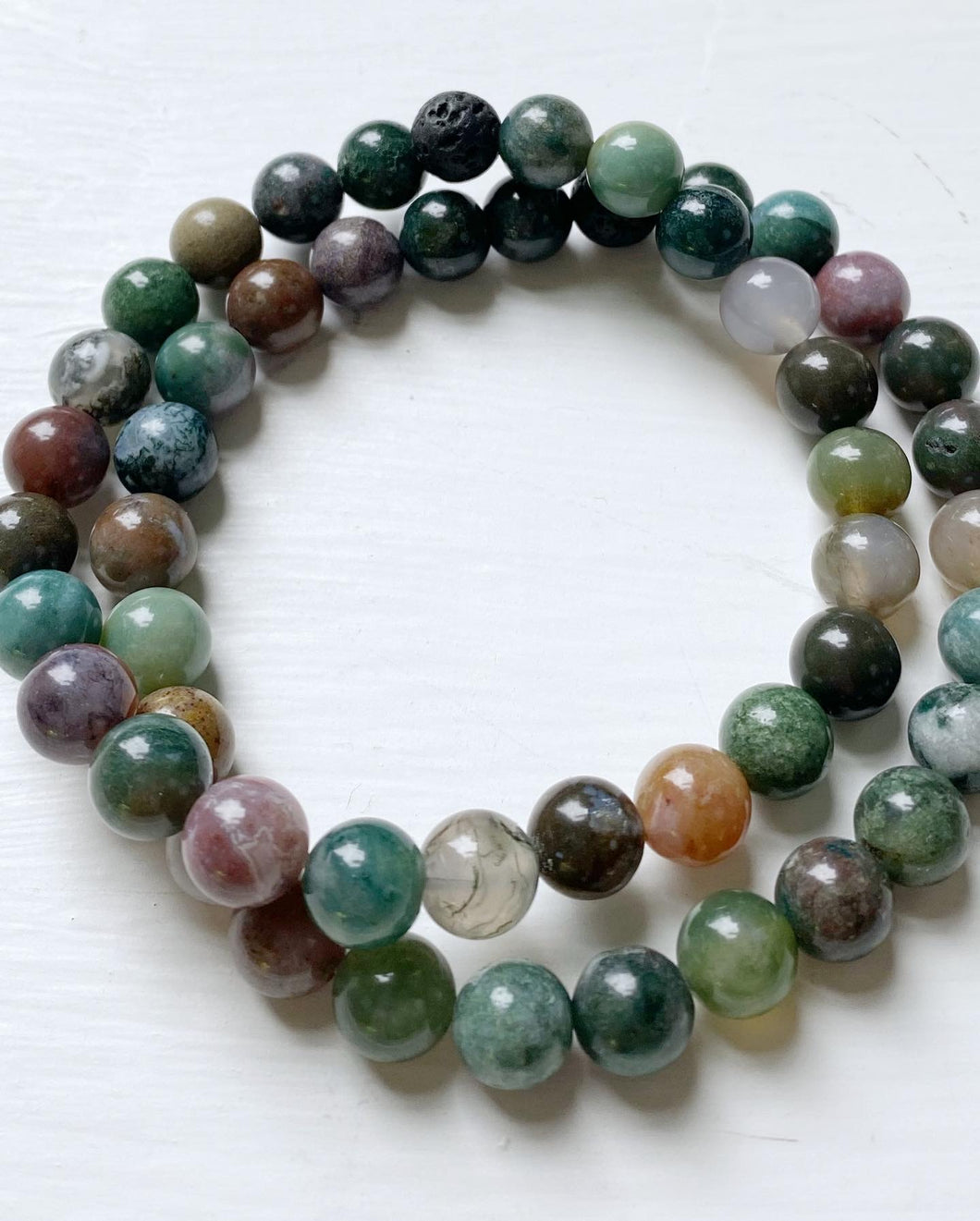 Men's Jasper Bracelet with Black Lava Stone