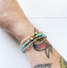 Load image into Gallery viewer, Faceted Peach Moonstone Bracelet with 14K Gold-Filled Beads

